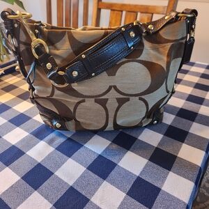 Coach Brown and Black Shoulder Bag